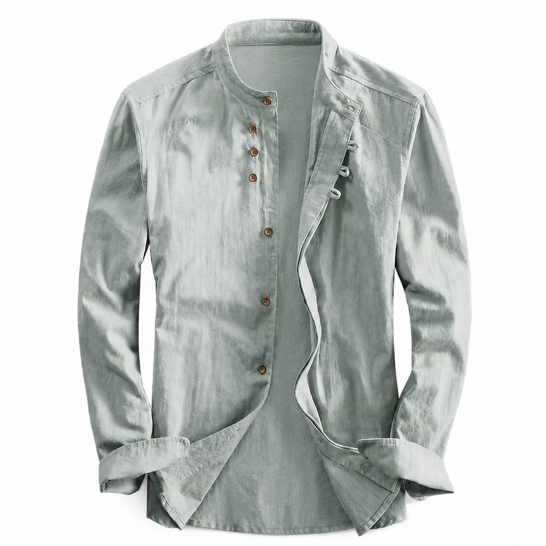 Kyoto - Men's Ultra Comfortable Band Collar Shirt